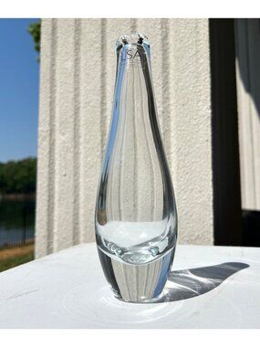LSA International Handcrafted & Mouthblown Clear Bud Glass Vase 8 Inches Poland